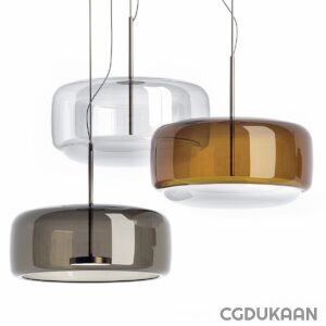 Three modern pendant lights in different colors (clear, amber, and smokey grey) hanging from thin cords against a white background.