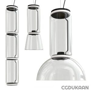 Three pendant lights: one round, one square, and one triangular. Each has a unique shape and design.