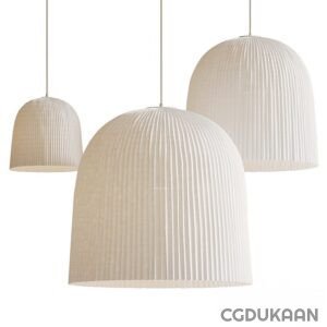 a group of white lamps