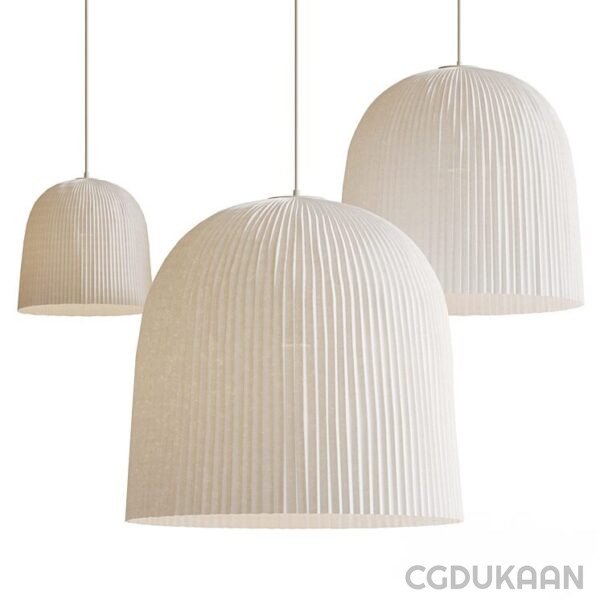 a group of white lamps