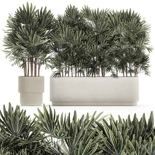 A white planter filled with lush green plants, adding a touch of nature and freshness to any space.