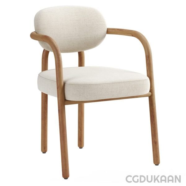 A wooden-framed chair with a comfortable upholstered seat, providing both style and comfort.