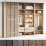 A colorful wardrobe with shelves and drawers, providing ample storage space for organizing clothes and accessories.