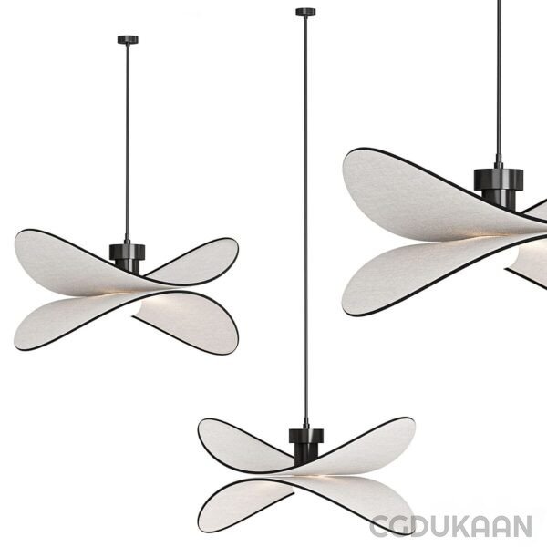 Three pendant lights with black metal frames hanging from the ceiling.