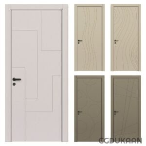 Four unique doors with various designs, showcasing diversity in architecture.