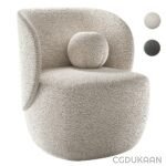 A chair with a ball on top and a beige cushion.