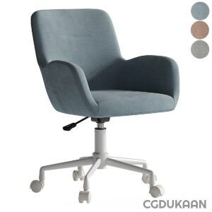 Blue office chair with casters and color-changing feature.