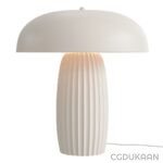 White table lamp with matching shade, perfect for adding a touch of elegance to any room decor.