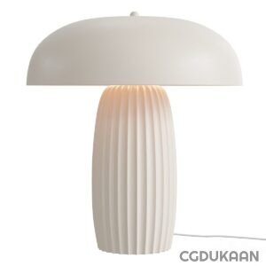 White table lamp with matching shade, perfect for adding a touch of elegance to any room decor.