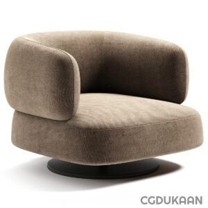 A modern chair with a black base and a beige cushion, perfect for contemporary interiors.