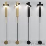 3d model of distinct wall lights in varying colors, showcasing unique designs and styles for diverse interior aesthetics.