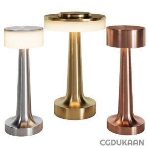 A display of three distinct table lamps showcasing various designs and styles, illuminating the surrounding space elegantly.