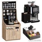 3d model of coffee machine filled with assorted items, showcasing its versatility and unique design in a cozy kitchen setting.