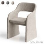 3d model of comfortable chair featuring a soft fabric seat and supportive armrests, ideal for relaxation and seating comfort.